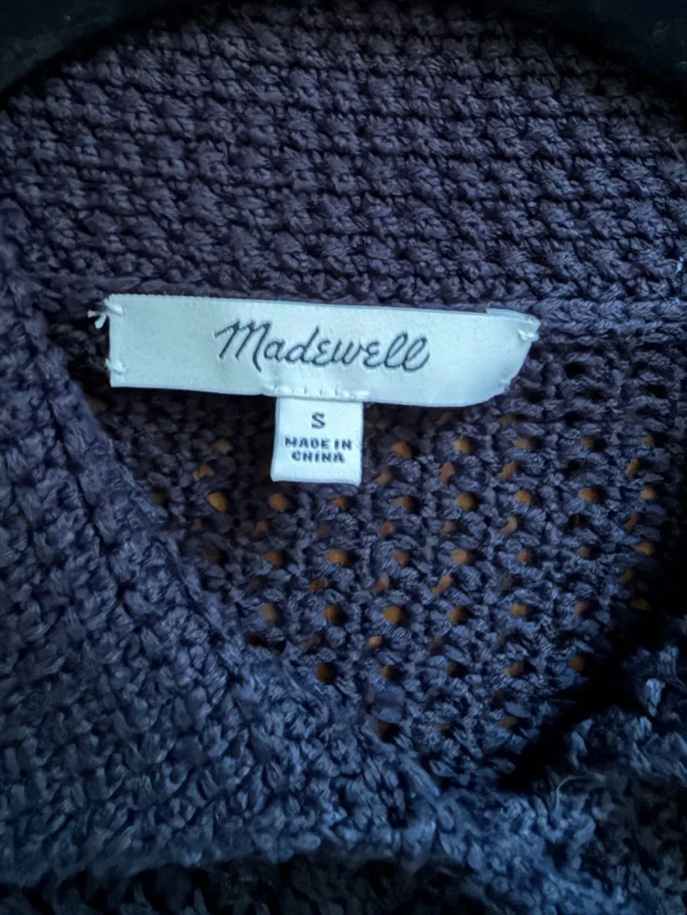 Madewell 100% cotton loose black knit short sleeve button up cardigan S/M - Picture 9 of 10